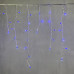 Гирлянда Бахрома 3 x 0,5 м Синяя 220В, 150 LED, Провод Прозрачный Силикон, IP65