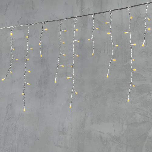 Гирлянда Бахрома 3 x 0,5 м Желтая 220В, 150 LED, Провод Прозрачный Силикон, IP65