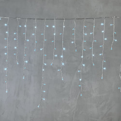 Гирлянда Бахрома 5 x 0,9 м Небесно-Голубая 220В, 348 LED, Провод Прозрачный Силикон, IP65