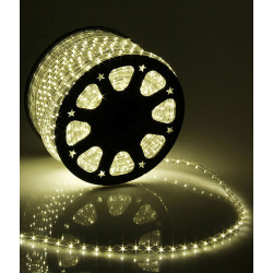 Светодиодный Дюралайт Ø13 мм Тепло-Белый 220В, 36 LED/м, Свечение 360°, IP65, Бухта 100м