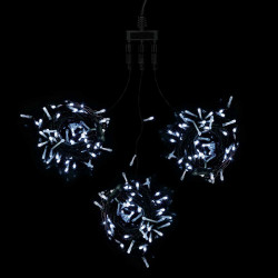 Комплект 3 Белых Нити по 20м, 600 LED, Провод Черный ПВХ, IP54