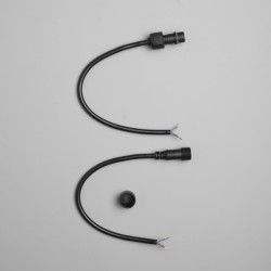 Коннектор 220В Папа-Мама 2 pin, 30см Провод Черный Каучук 2х1, IP65