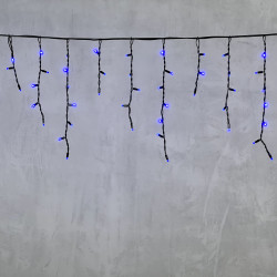 Гирлянда Бахрома 3,1 x 0,5 м Синяя 220В, 120 LED, Провод Черный Каучук, IP65