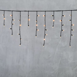 Гирлянда Бахрома 3,1 x 0,5 м Экстра Тепло-Белая 220В, 120 LED, Провод Черный Каучук, IP65