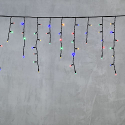 Гирлянда Бахрома 3,1 х 0,5 м Разноцветная 220В, 120 LED, Провод Черный Каучук, IP65