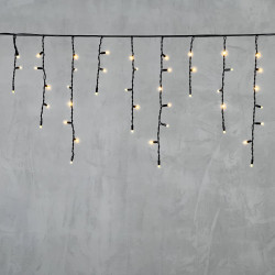 Гирлянда Бахрома 3,1 x 0,5 м Тепло-Белая 220В, 120 LED, Провод Черный Каучук, IP65
