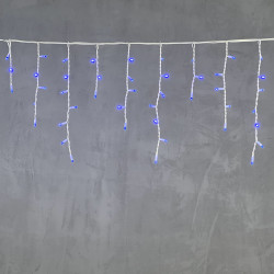 Гирлянда Бахрома 3,1 x 0,5 м Синяя 220В, 120 LED, Провод Белый Каучук, IP65