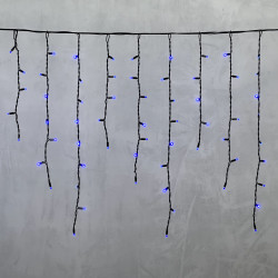 Гирлянда Бахрома 3,2 x 0,9 м Синяя 220В, 168 LED, Провод Черный Каучук, IP65