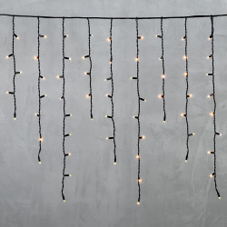 Гирлянда Бахрома 3,2 x 0,9 м Экстра Тепло-Белая 220В, 168 LED, Провод Черный Каучук, IP65