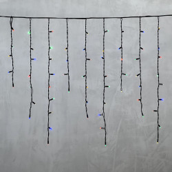 Гирлянда Бахрома 3,2 x 0,9 м Разноцветная 220В, 168 LED, Провод Черный Каучук, IP65