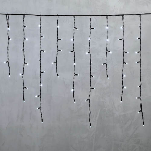 Гирлянда Бахрома 3,2 x 0,9 м Белая 220В, 168 LED, Провод Черный Каучук, IP65