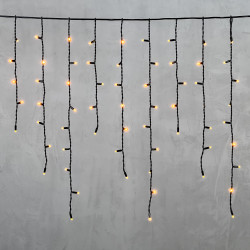 Гирлянда Бахрома 3,2 x 0,9 м Желтая, 168 LED, Провод Черный Каучук, IP65