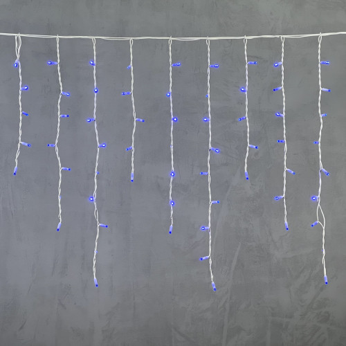 Гирлянда Бахрома 3,2 х 0,9 м Синяя, 168 LED, Белый Провод Каучук, IP65