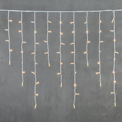 Гирлянда Бахрома 3,2 x 0,9 м Экстра Тепло-Белая 220В, 168 LED, Провод Белый Каучук, IP65