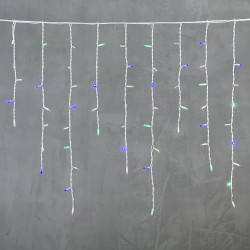 Гирлянда Бахрома 3,2 x 0,9 м Разноцветная 220В, 168 LED, Провод Белый Каучук, IP65