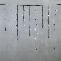 Гирлянда Бахрома 3,2 x 0,9 м Белая с Мерцанием Белого Диода 220В, 168 LED, Провод Черный Каучук, IP65