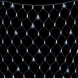 Светодиодная Сеть с Колпачком 2 x 2 м Белая с Мерцанием Белого Диода 220В, 256 LED, Провод Прозрачный ПВХ, IP65