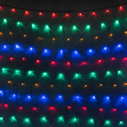 Светодиодная Сеть 2 x 2 м Разноцветная 24В, 256 LED, Провод Черный ПВХ, IP54