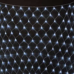 Светодиодная Сеть 2 x 3 м Белая с Контроллером 220В, 384 LED, Провод Прозрачный ПВХ, IP54