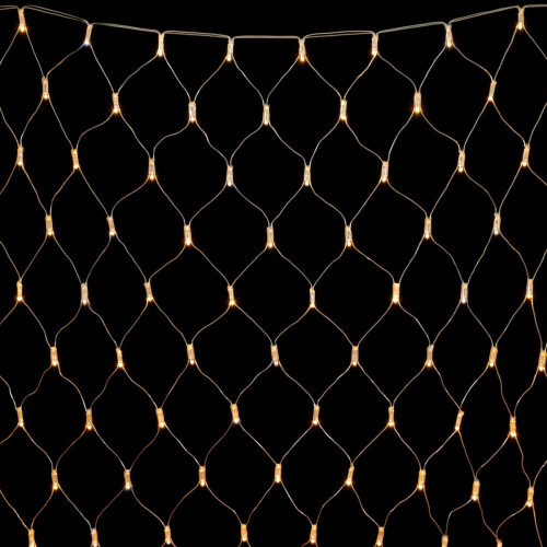 Светодиодная Сеть с Колпачком 2 x 3 м Тепло-Белая 220В, 384 LED, Провод Прозрачный ПВХ, IP65