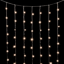 Гирлянда Занавес Облегченный 2 x 2 м Тепло-Белый 220В, 400 LED, Провод Прозрачный ПВХ, IP54