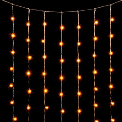 Гирлянда Занавес Облегченный 2 x 2 м Желтый 220В, 400 LED, Провод Прозрачный ПВХ, IP54