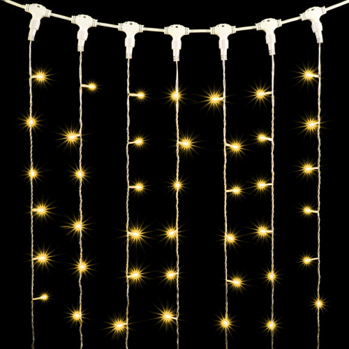 Гирлянда Занавес 2 x 2 м Тепло-Белый 220В, 400 LED, Провод Прозрачный ПВХ, IP54