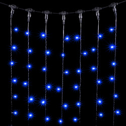 Гирлянда Занавес 2 x 2 м Синий 220В, 400 LED, Провод Черный ПВХ, IP54