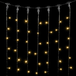Гирлянда Занавес 2 x 2 м Тепло-Белый 220В, 400 LED, Провод Черный ПВХ, IP54