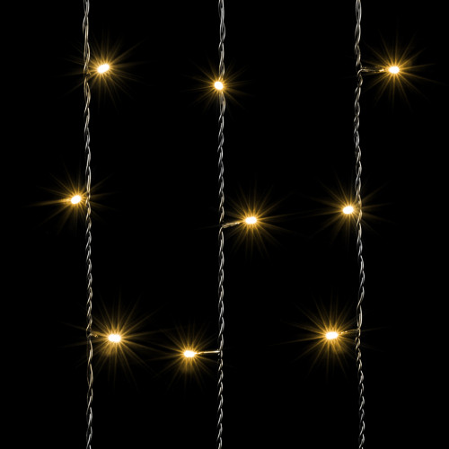 Гирлянда Занавес 2 x 2 м Тепло-Белый 220В, 400 LED, Провод Черный ПВХ, IP54