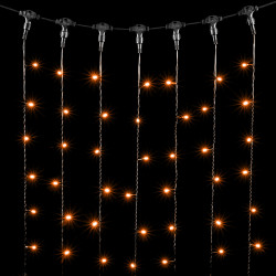 Гирлянда Занавес 2 x 2 м Желтый 220В, 400 LED, Провод Черный ПВХ, IP54