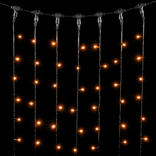 Гирлянда Занавес 2 x 2 м Желтый 220В, 400 LED, Провод Черный ПВХ, IP54