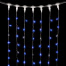 Гирлянда Занавес 2 x 2 м Синий с Мерцанием Белого Диода 220В, 400 LED, Провод Прозрачный ПВХ, IP54