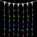 Гирлянда Занавес 2 x 2 м Разноцветный с Мерцанием Белого Диода 220В, 400 LED, Провод Прозрачный ПВХ, IP54