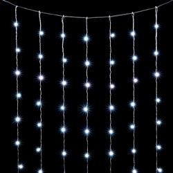 Гирлянда Занавес Облегченный 2 x 3 м Белый 220В, 600 LED, Провод Прозрачный ПВХ, IP54