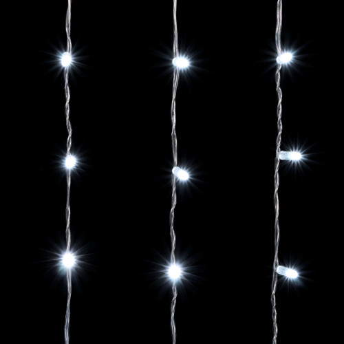 Гирлянда Занавес с Колпачком 1 x 6 м Белый 220В, 600 LED, Провод Прозрачный ПВХ, IP65