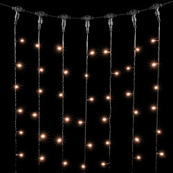 Гирлянда Занавес 2 x 3 м Экстра Тепло-Белый 220В, 600 LED, Провод Черный ПВХ, IP54