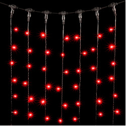 Гирлянда Занавес 2 x 3 м Красный 220В, 600 LED, Провод Черный ПВХ, IP54