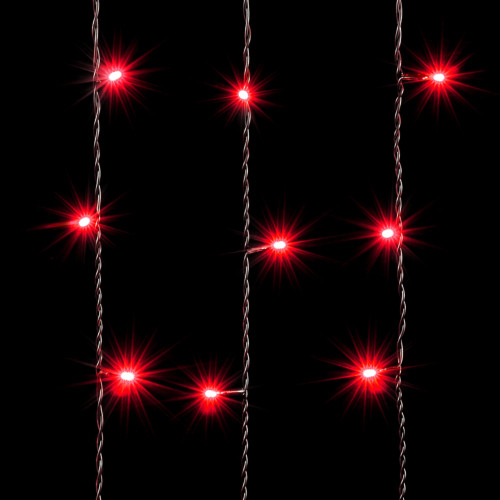 Гирлянда Занавес 2 x 3 м Красный 220В, 600 LED, Провод Черный ПВХ, IP54