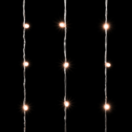 Гирлянда Занавес с Колпачком 2 x 3 м Экстра Тепло-Белый 220В, 600 LED, Провод Прозрачный ПВХ, IP65