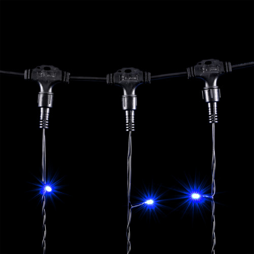 Гирлянда Занавес 1 x 9 м Синий 220В, 900 LED, Провод Черный ПВХ, IP54