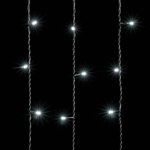 Гирлянда Занавес 1 x 9 м Белый 220В, 900 LED, Провод Черный ПВХ, IP54