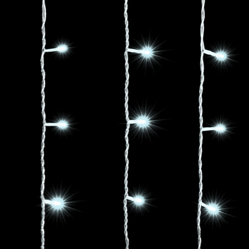 Гирлянда Занавес 1 x 9 м Белый с Мерцанием 220В, 900 LED, Провод Прозрачный ПВХ, IP54
