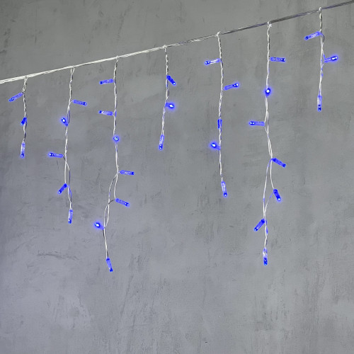 Гирлянда Бахрома с Колпачком 3,1 x 0,5 м Синяя 220В, 120 LED, Провод Прозрачный ПВХ, IP65