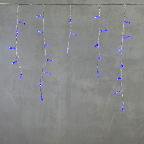 Гирлянда Бахрома с Колпачком 3,1 x 0,5 м Синяя 220В, 120 LED, Провод Прозрачный ПВХ, IP65