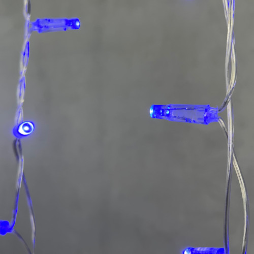 Гирлянда Бахрома с Колпачком 3,1 x 0,5 м Синяя 220В, 120 LED, Провод Прозрачный ПВХ, IP65