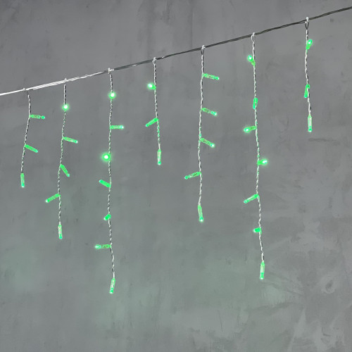 Гирлянда Бахрома с Колпачком 3,1 x 0,5 м Зелёная 220В, 120 LED, Провод Прозрачный ПВХ, IP65