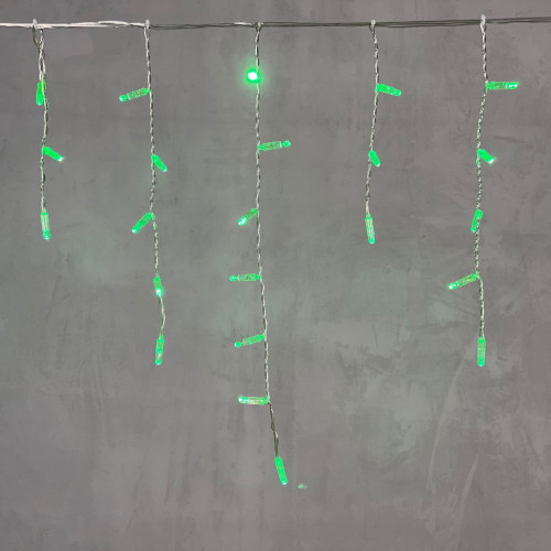 Гирлянда Бахрома с Колпачком 3,1 x 0,5 м Зелёная 220В, 120 LED, Провод Прозрачный ПВХ, IP65