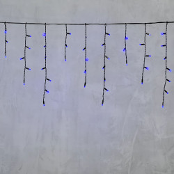 Гирлянда Бахрома с Колпачком 3,1 x 0,5 м Синяя 220В, 120 LED, Провод Черный ПВХ, IP65