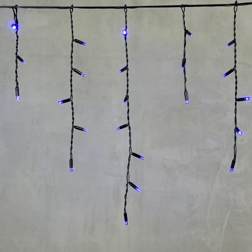 Гирлянда Бахрома с Колпачком 3,1 x 0,5 м Синяя 220В, 120 LED, Провод Черный ПВХ, IP65
